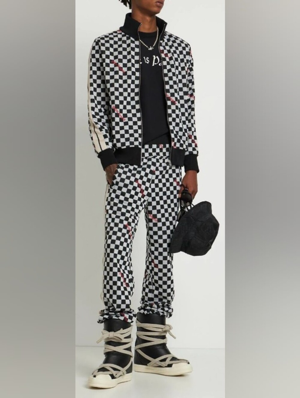Palm Angels Jaquard Damier Checkered Track Jacket.